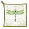 Alice's Cottage Green Dragonfly on Botantical Print Kitchen Potholder