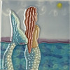 Mermaid Gazing at the Sea Coastal 6X6 Inch Ceramic Tile