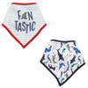 Mud Pie Fin Tastic Sharks Bandana Baby Bibs Set of 2 Cotton Muslin