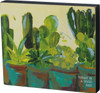 Primitives by Kathy Today is a Good Day Cactus Garden Block Sign Wood 7 Inches