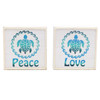 Dennis East Sea Turtles Peace Love Wood Box Signs Set of 2