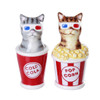 Cool Cats in 3D Glasses Movie Theater Popcorn Ceramic Salt and Pepper Shakers