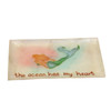 Beachcombers Mermaid The Ocean Has My Heart Capiz Trinket Tray 7.25 Inches