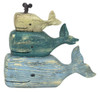 Stack of Three Whales Tabletop Figurine Resin 8.75 Inches