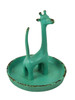 Giraffe Ring Jewelry Holder Pewter Tabletop Figurine Teal Green