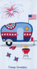 Kay Dee Patriotic Summer Camper Camp America Dual Purpose Terry Kitchen Towel