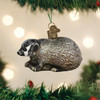 Old World Christmas Vintage Inspired Badger Holiday Ornament Glass