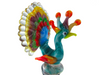 Peacock Wine Bottle Topper Glass and Metal 5 Inches