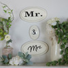 Mr and Mrs Enameled Metal Wall Plaques Set of 3