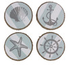 Starfish Shell Anchor Ships Wheel Nautical Drink Coasters Wood Set of 4