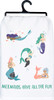 Primitives by  Kathy Mermaids Have All the Fun Kitchen Dish Towel Cotton