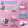 Queen of Everything Drama Crafting Castle Naps Pink Kitchen Dish Towel Cotton