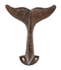 Whale Tail Single 5 Inch Wall Hook Cast Iron Antiqued Brown Finish