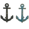 Anchor Wall Hooks Set of 2 Painted Cast Iron 7.5 Inches