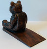 Furry Bear Shaped Doorstop Carved Stained Wood