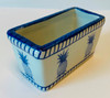 Pineapples Sweetner Container or Tea Bag Holder Porcelain Blue and White