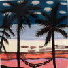 Tropical Beach Palm Trees with Hammock Ceramic Tile 6x6 Inches