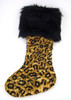 Katherine's Collection Gone Wild Leopard Print Bead Faux Fur Holiday Stocking