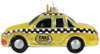 Christmas by Krebs New York NY Yellow Taxi Cab Glass Holiday Ornament