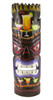 Tiki Mask With Cocktail Drinks Painted Wood Wall Plaque 19 Inches