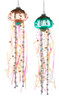 Kurt Adler Coastal Beaded Jellyfish Glass Ribbons Holiday Ornaments Set of 2