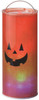 Lights Up LED Happy Halloween Orange Jack O' Lantern Hanging 12 Inch Pillar