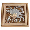 Mud Pie Get Crackin Crab Aluminum and Wood Kitchen Dining Trivet 9 Inches