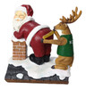 Reindeer Blitzen Measuring Santa to Fit Chimney Christmas Holiday Tabletop Decor