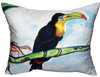 Betsy Drake Toucan Tropical Bird Accent Throw Pillow Indoor Outdoor 18 Inches