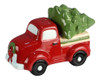 Young's Red Pickup Truck Hauling Christmas Holiday Tree Salt and Pepper Shakers