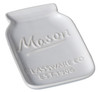 Midwest CBK White Mason Jar Shaped Spoon Rest Embossed Tidbit Trinket Dish
