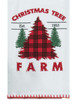Holiday Farmhouse Christmas Tree Farm Plaid Kitchen Dish Flour Sack Towel