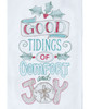 Good Tidings Comfort Joy Coastal Holiday Embroidered Kitchen Flour Sack Towel