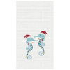 Festive Seahorses Santa Hats Christmas Holiday Waffle Weave Kitchen Dish Towel