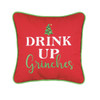 Drink Up Grinches Red Christmas Holiday Accent Throw Pillow 10 Inches