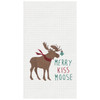 Merry Kiss Moose Waffle Weave Christmas Holiday Kitchen Dish Towel