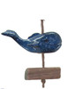Blue Whales and Driftwood Hanging Dangle Figurine 36.5 Inches