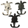 Sea Turtles Double Wall Hooks Set of 3 Cast Iron 4.75 Inches