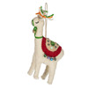 Jolly Llama Christmas Holiday Ornament Wool 7.5 Inches