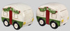 White and Green Holiday Campers Salt and Pepper Shaker Set