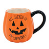 All Jacked Up on Caffine Pumpkin Halloween Coffee Tea Mug 18 Ounces