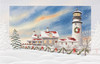 Highland House Light Lighthouse Embossed 16 Boxed Holiday Cards and Envelopes