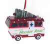 Lets Hit the Holiday Road Red and White Camper Christmas Holiday Ornament