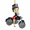 Betty Boop with Pudgy on Bike Christmas Holiday Ornament Resin