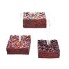 Chocolate Brownies with Sprinkles Christmas Holiday Ornaments Set of 3