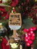 Cork Wine Glass Good Friends Happy Keep Calm Christmas Holiday Ornament Set of 3