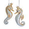 Gold and Silver Seahorses Jewels of the Sea Christmas Holiday Ornaments 4 Inches