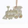 Glamour Train with Glitter Vintage Inspired Christmas Holiday Ornament 5 Inches