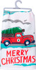 Pickup Truck and Holiday Tree Merry Christmas Kitchen Dish Towel