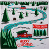 Pickup Truck and Holiday Tree Merry Christmas Kitchen Dish Towel